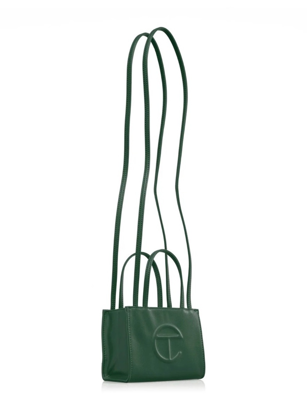 Telfar Forest Green Mini Shopping Bag with Long Crossbody Straps